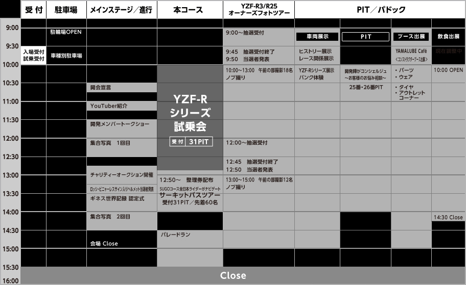 タイムスケジュール